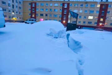 «Подснежники» в Дудинке мешают очистке дворов от снега
