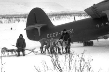 В Норильске действовал зимний аэродром, где самолеты садились прямо на снег