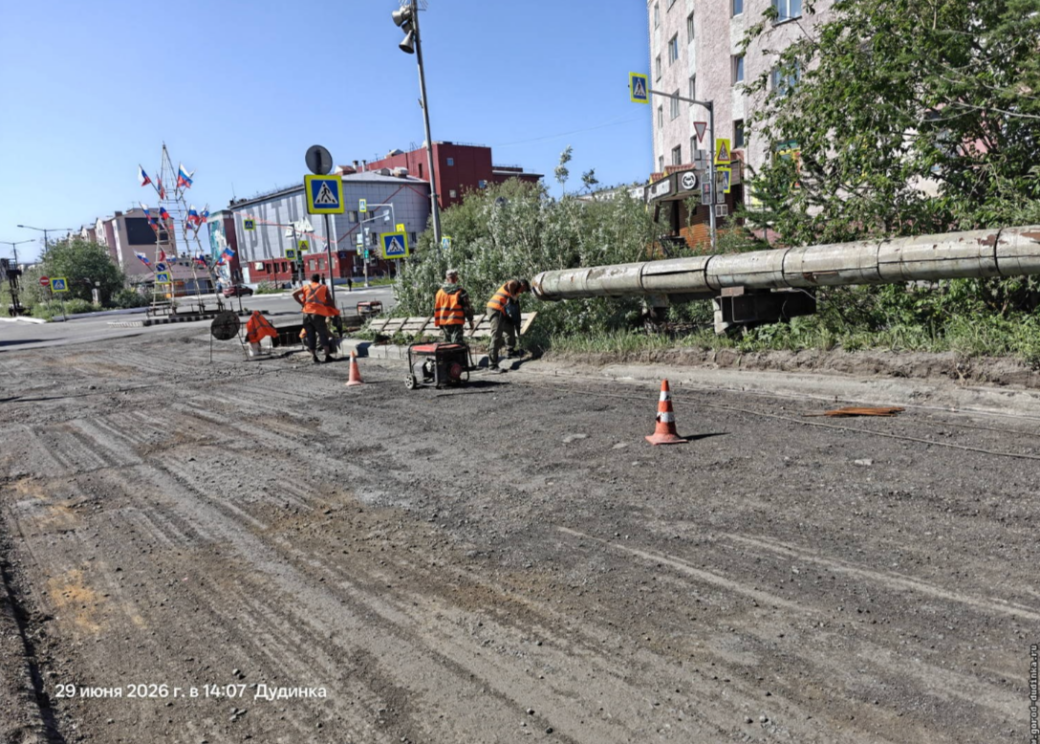 Капремонт участка дороги на улице Островского начали в Дудинке